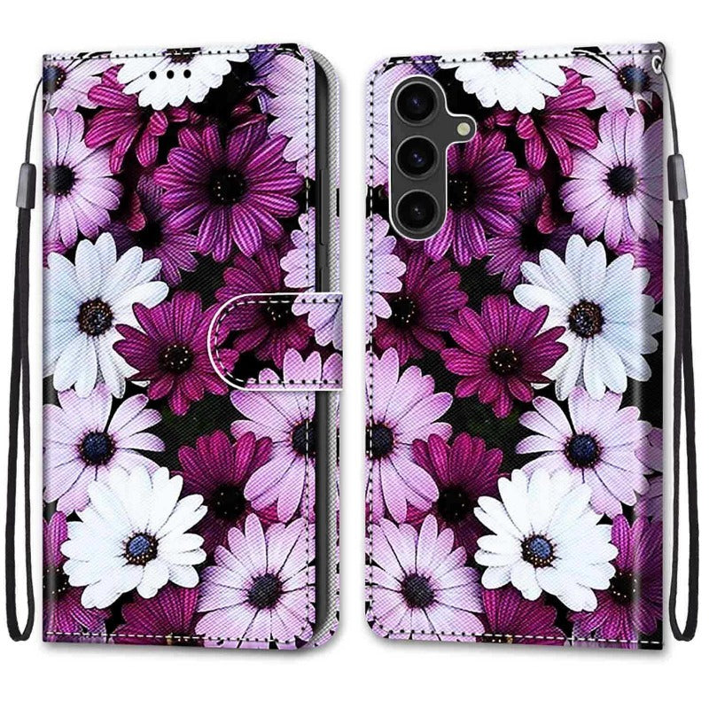 New Painted Leather Flip Phone Case with SIM Card Slot for Samsung