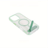 Fresh Green Clear Magnetic Stand Glossy Hard Shell Case For iPhone
