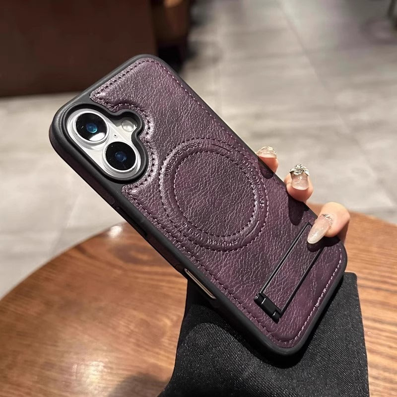 Leather Case with Hidden Stand Case for iPhone