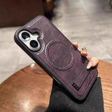 Leather Case with Hidden Stand Case for iPhone