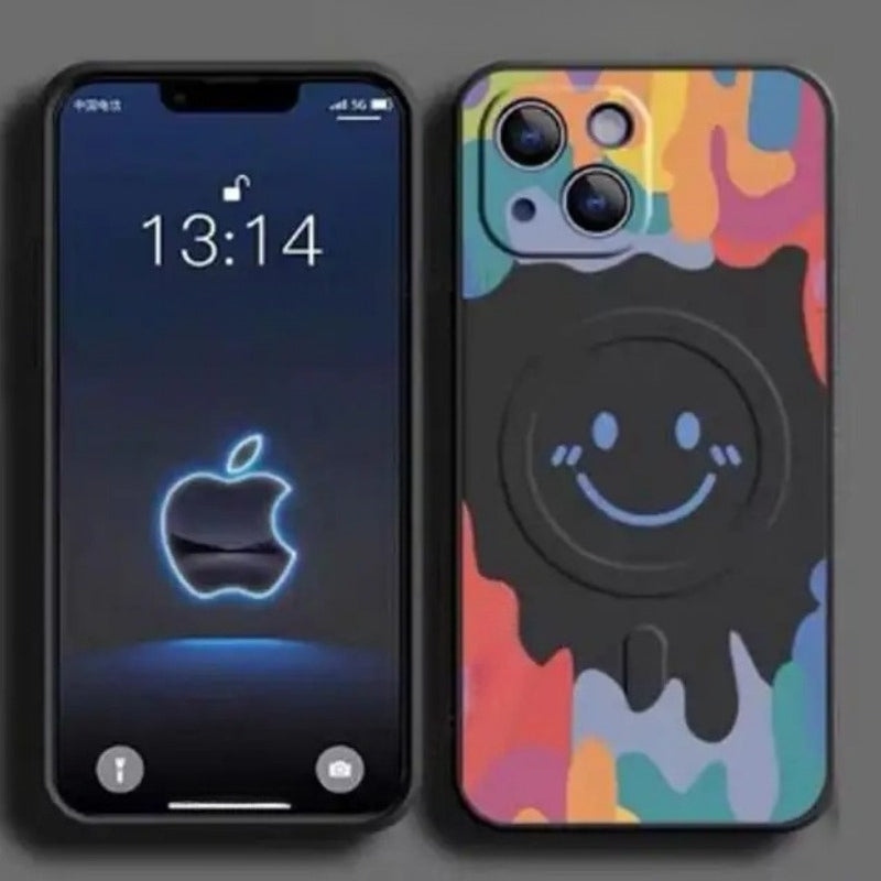 Silicone Graffiti Smile Magsafing Case for iPhone