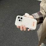Solid Color Woolen Velvet Minimalist And Unique Tag Phone Case for IPhone