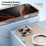 360° Metal Ring Stand clear Magnetic Case for IPhone