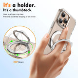 360° Metal Ring Stand clear Magnetic Case for IPhone