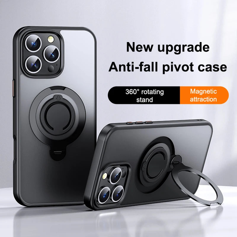 360° Rotation Magnetic Stand Frosted Shockproof Case for iPhone