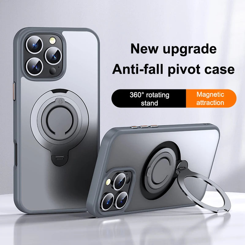 360° Rotation Magnetic Stand Frosted Shockproof Case for iPhone