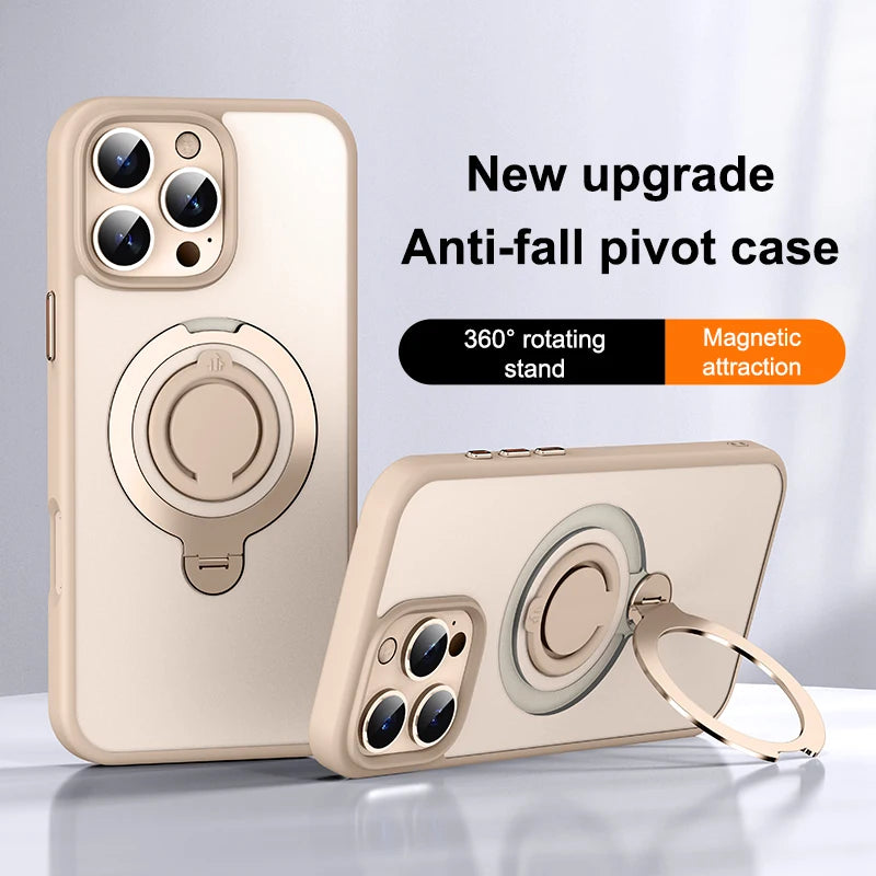 360° Rotation Magnetic Stand Frosted Shockproof Case for iPhone