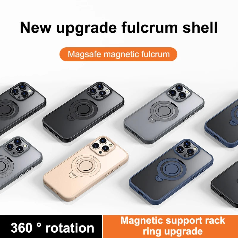 360° Rotation Magnetic Stand Frosted Shockproof Case for iPhone