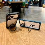 Metal Magnetic Camera Glass Ring Armor Case for iPhone