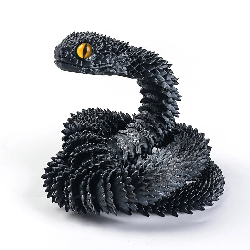 3D Printed Snake Rotatable Articulated Snake Joint Mobility Animal Simulation Model Office Desktop Ornament Home Decor Kids Gift