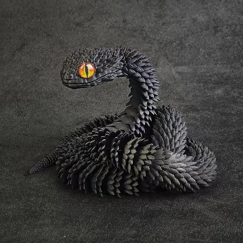 3D Printed Snake Rotatable Articulated Snake Joint Mobility Animal Simulation Model Office Desktop Ornament Home Decor Kids Gift