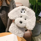 3D Teddy Dog Fluffy Case For iPhone