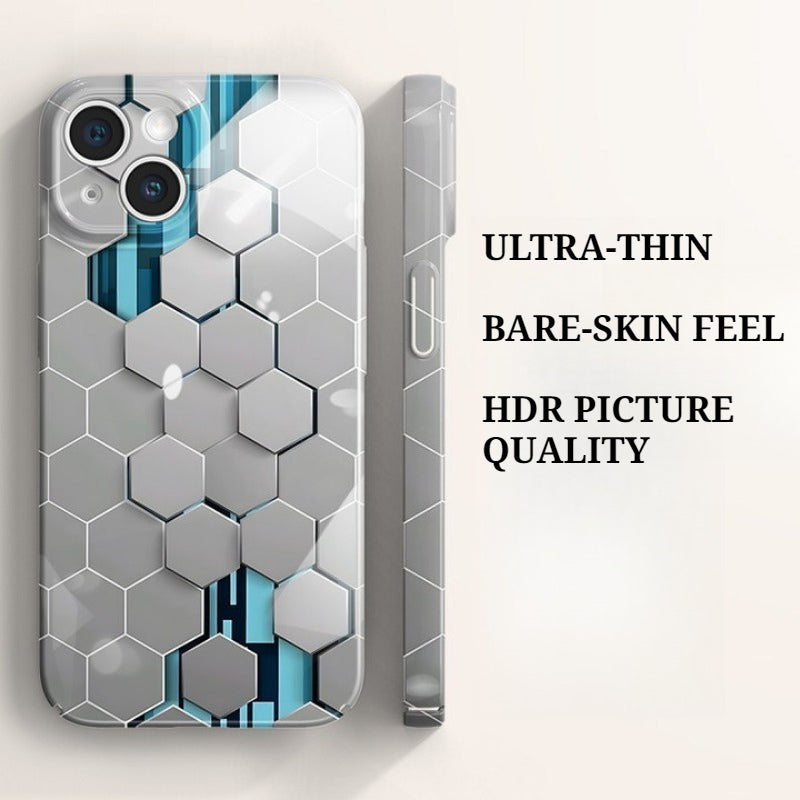 New Liquid Film Painted Honeycomb Phone Case for IPhone