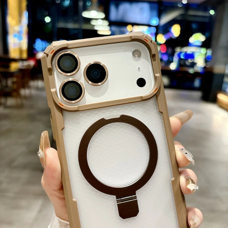 Metal Magnetic Camera Glass Ring Armor Case for iPhone