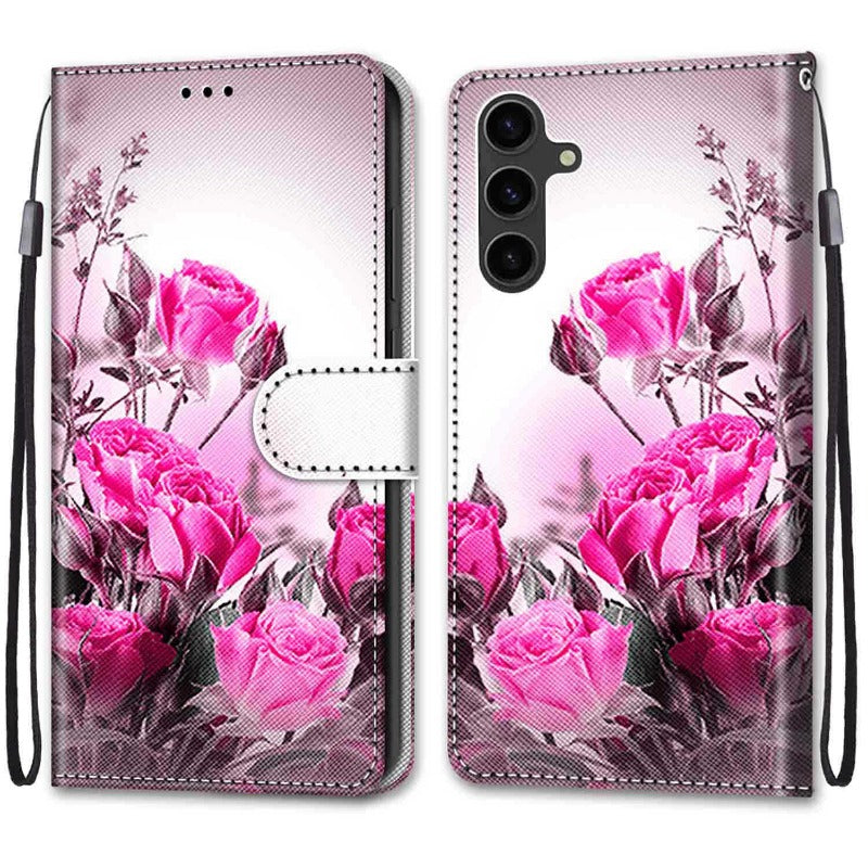 New Painted Leather Flip Phone Case with SIM Card Slot for Samsung