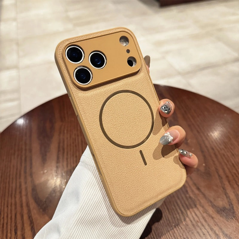 Magsafe Candy Color Texture Leather Magnetic Case for iPhone