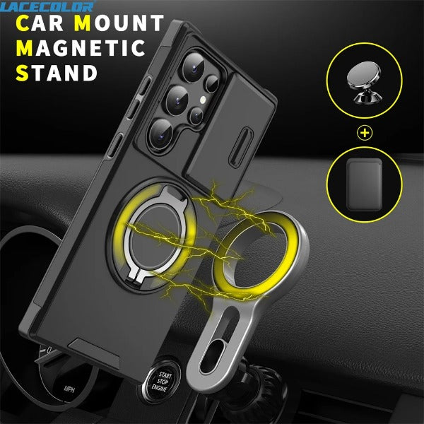 Magsafe Magnetic 360° Rotate Bracket Slide Camera Case for Samsung
