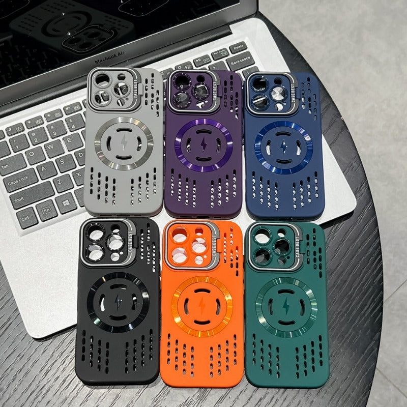 New Full-Coverage Heat Dissipation Magnetic Stand Phone Case for IPhone