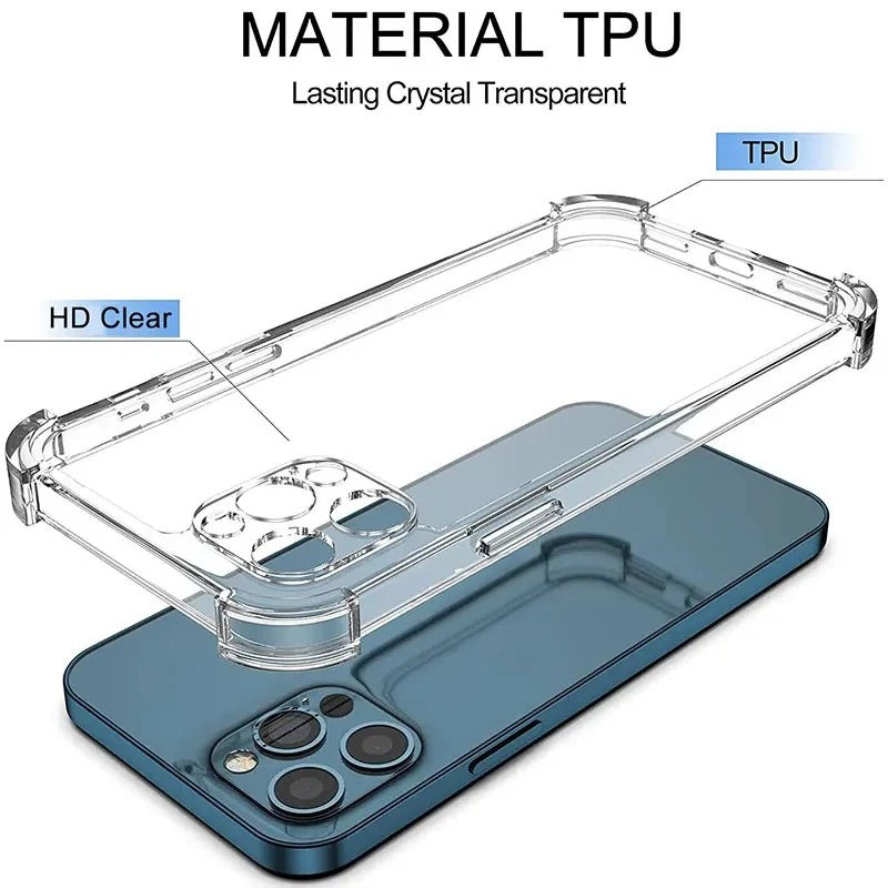 Thick Shockproof Silicone Clear Transparent Soft Phone Case for iPhone