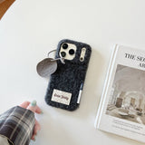 Solid Color Woolen Velvet Minimalist And Unique Tag Phone Case for IPhone