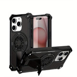 Anti-Drop Case with Stand  Fan Rotation Magnetic case for iPhone