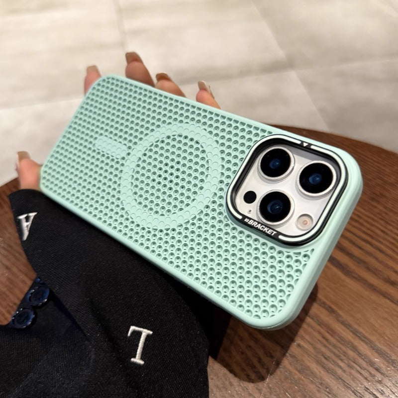 Magnetic Charging Breathable Phone Case with Lens Frame case for iPhone