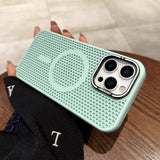 Magnetic Charging Breathable Phone Case with Lens Frame case for iPhone