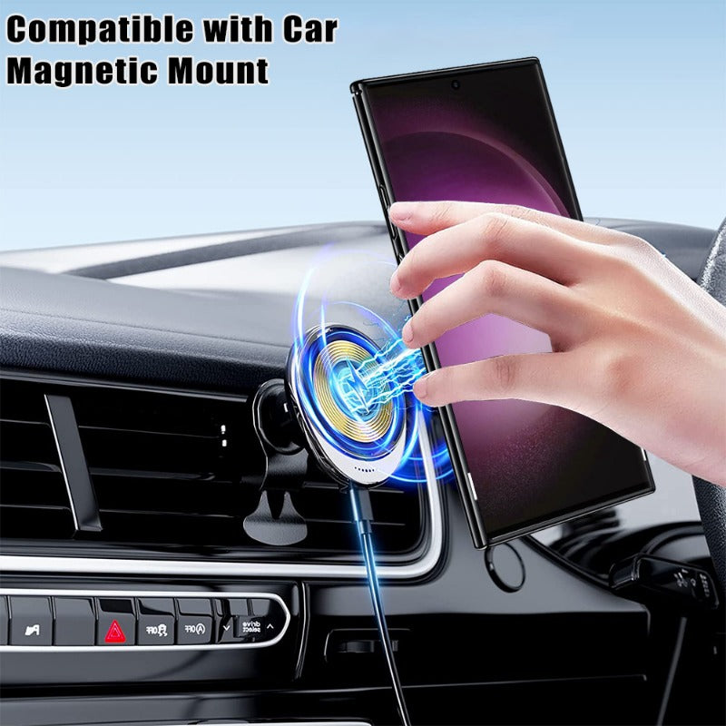 Bright Shield Series Electroplated Magnetic Stand Transparent Phone Case for Samsung