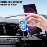 Bright Shield Series Electroplated Magnetic Stand Transparent Phone Case for Samsung