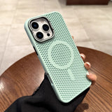 Magnetic Charging Breathable Phone Case with Lens Frame case for iPhone