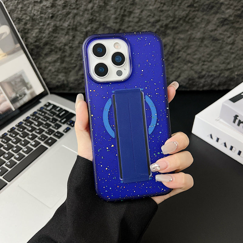 New Glitter Magnetic Phone Case with Wrist Strap for IPhone