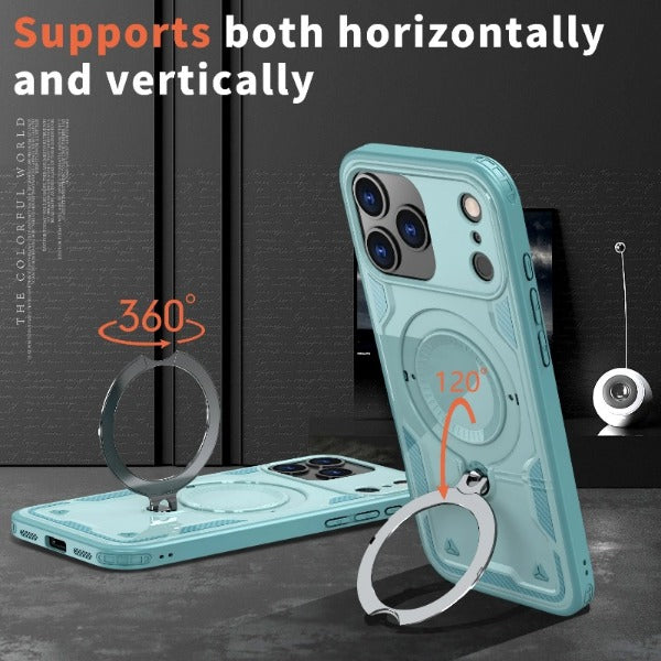 Shockproof Armor Stand Rechargeable iPhone Case