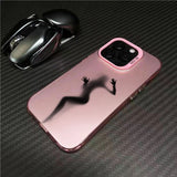 Black Phantom Hazy Sexy Girl Metal Frosted Creative Case For iPhone