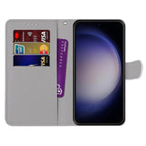 New Painted Leather Flip Phone Case with SIM Card Slot for Samsung