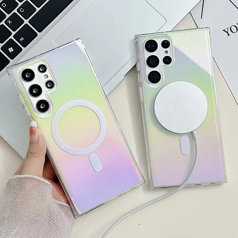 Magnetic Wireless Charging Gradient Color Case For Samsung