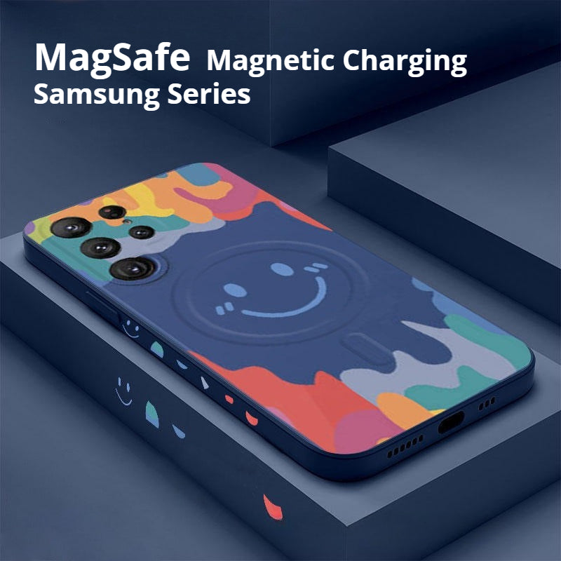 Silicone Graffiti Smile Magsafing Case for Samsung