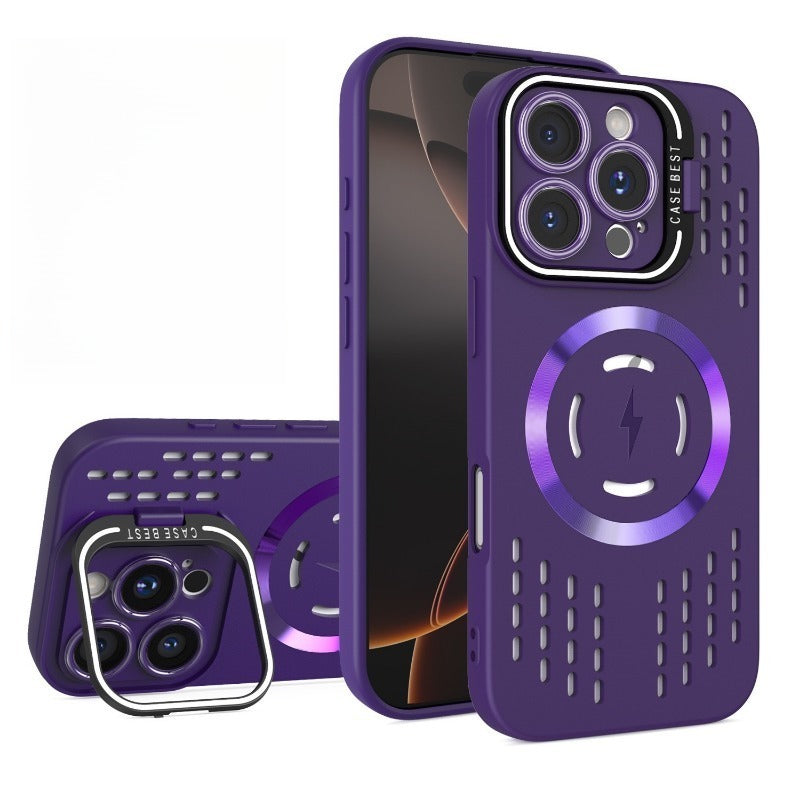 New Full-Coverage Heat Dissipation Magnetic Stand Phone Case for IPhone