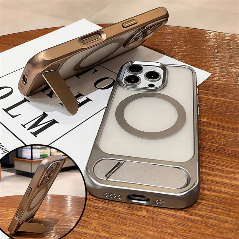 Invisible Folding Stand Magnetic  Magsafe Wireless Charging Case For iPhone