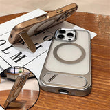 Invisible Folding Stand Magnetic  Magsafe Wireless Charging Case For iPhone