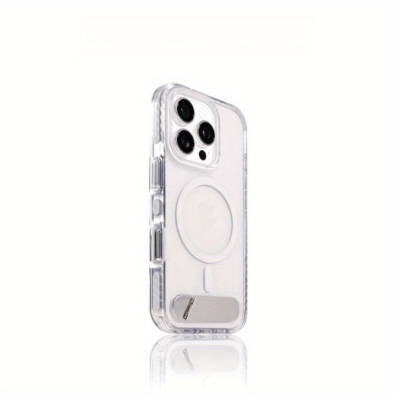 Fresh Green Clear Magnetic Stand Glossy Hard Shell Case For iPhone