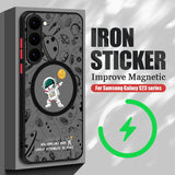 Astronaut Cartoon Graffiti Skin-Sensitive Magnetic Phone Case for Samsung