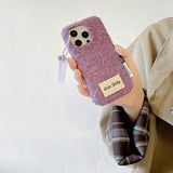 Solid Color Woolen Velvet Minimalist And Unique Tag Phone Case for IPhone