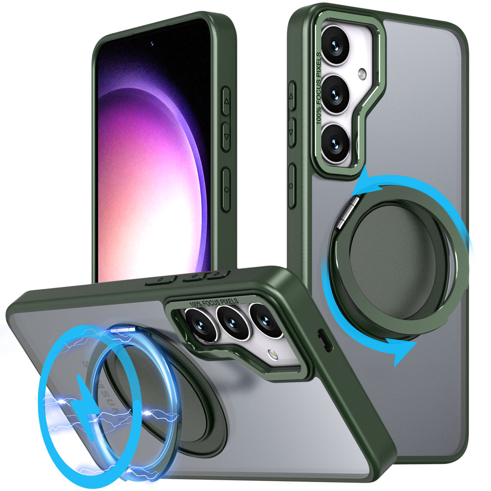 Rotating bracket wireless charging magnetic Case for Samsung