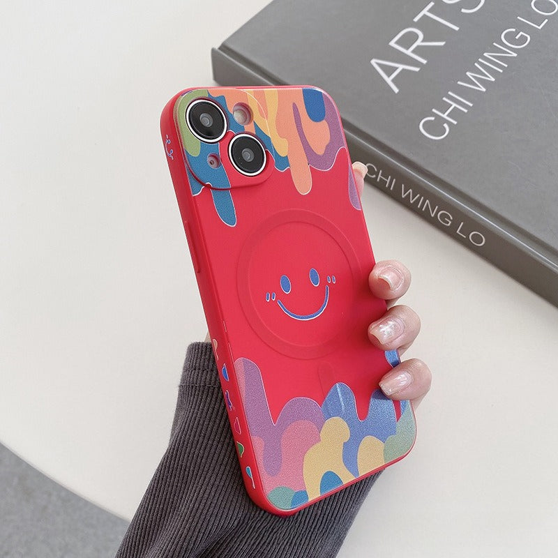 Silicone Graffiti Smile Magsafing Case for Samsung