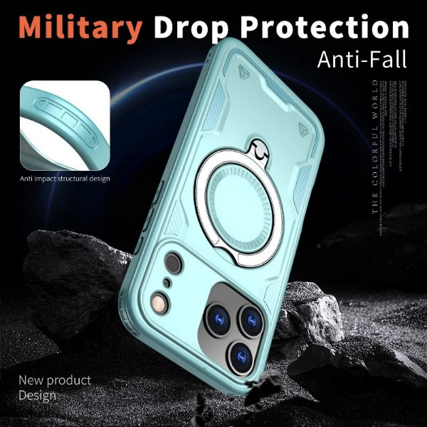 Shockproof Armor Stand Rechargeable iPhone Case
