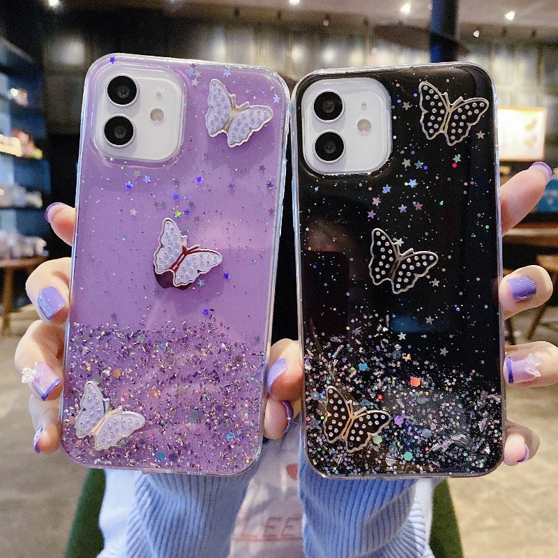 Starry Sky Flashing Butterfly  Case  for iPhone