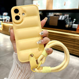Simple Down Jacket with Lanyard Case for iPhone