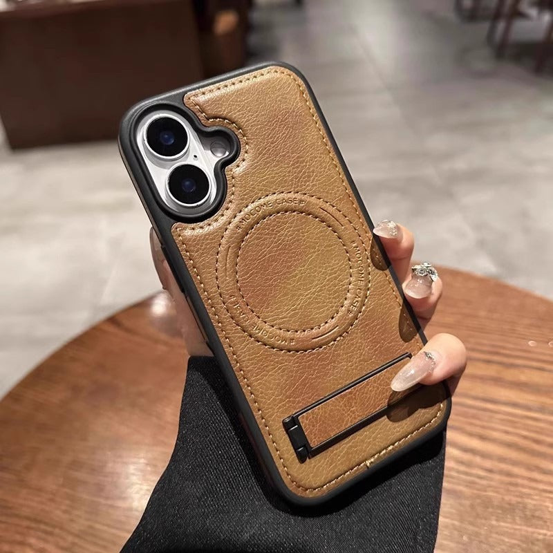 Leather Case with Hidden Stand Case for iPhone