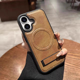 Leather Case with Hidden Stand Case for iPhone