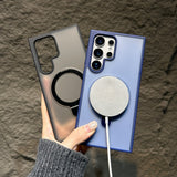 Magnetic Stand Frosted Skin Drop-Proof Phone Case for Samsung